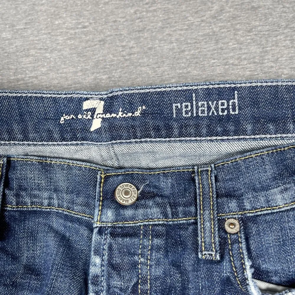 7 For All Mankind Relaxed Jeans Mens 36 Blue Medium Wash Straight Stretch